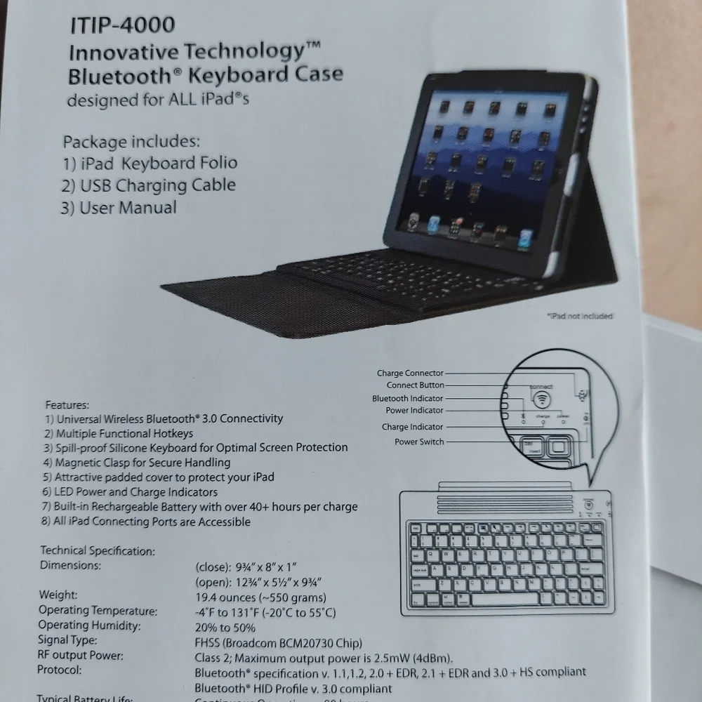 Bluetooth Tablet Keyboard Case